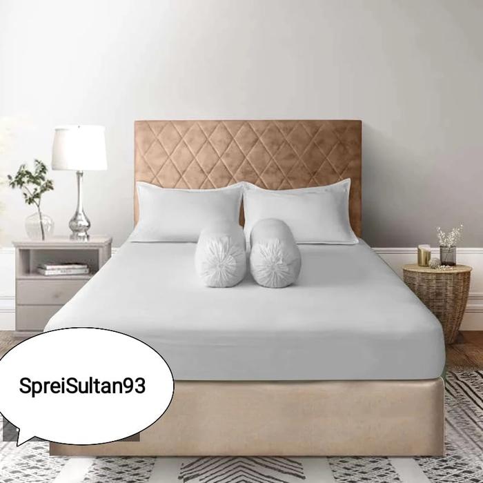 Gambar sprei katun polos hotel/rumah sakit/kos-kosan sudut karet terlaris - Putih, 90x200spre set dari SpreiSultan93 undefined Tokopedia