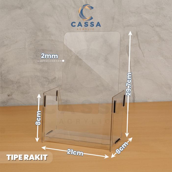Gambar Rak Brosur Akrilik / Display Tempat Brosur Ukuran A4 - Rakit dari Cassa Acrylic undefined Tokopedia