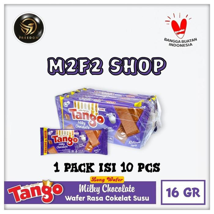 Gambar Tango Wafer Milky Chocolate | Cokelat Susu Sachet - 16 gr (Harga 1 Renceng) - Long Wafer dari M2F2 Shop - Paseban undefined Tokopedia