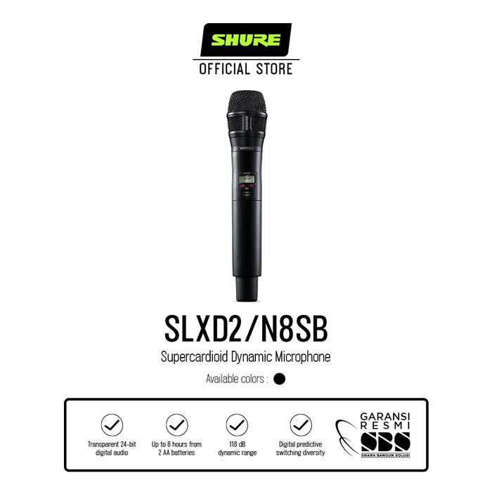 Gambar Shure SLXD2/N8SB Digital Wireless Microphone dari Shure Indonesia Official Store undefined Tokopedia