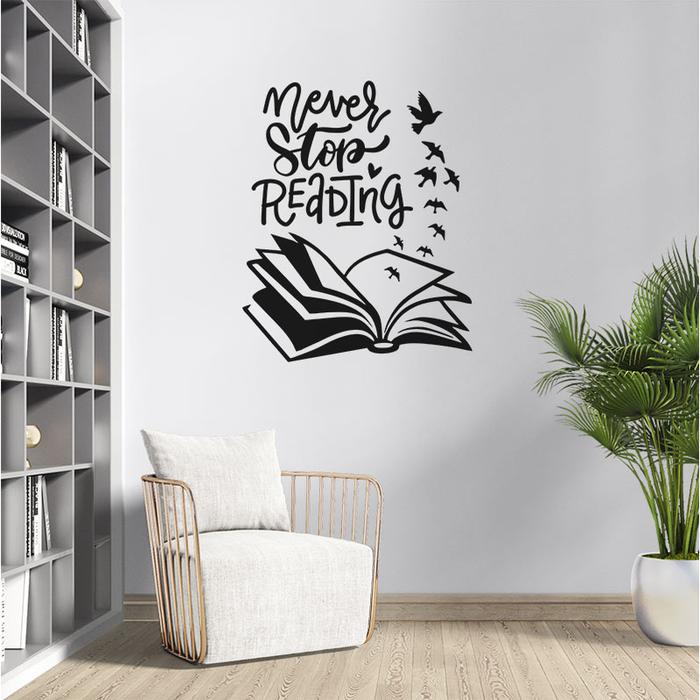 Gambar Cutting Sticker Ruangan Baca Buku QB-17 Stiker Dinding Kaca Wall - Hitam dari Kios Sticker undefined Tokopedia