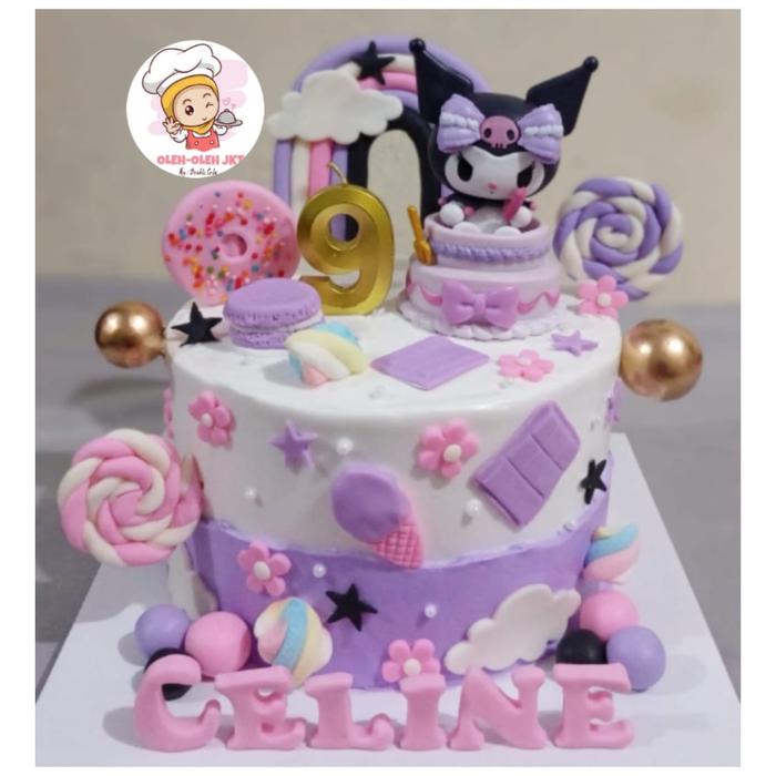 Gambar Kue Ulang Tahun Kuromi / Kuromi Custom Cake / Kue Ultah Karakter Kuromi / Kuromi Cake - D. 18 CM dari OLEH-OLEH JKT By Double Cola undefined Tokopedia