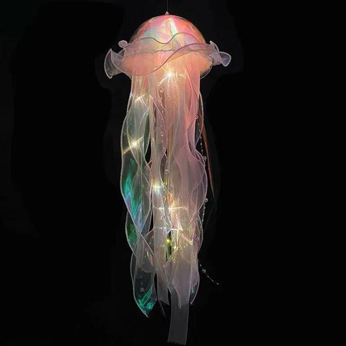 Gambar New Gradient Jellyfish Lamp Decoration Creative Bedroom Atmosphere LED Night Light Handmade Festival Pendant Flower Lamp Decor - Pink dari DisneyLamp undefined Tokopedia