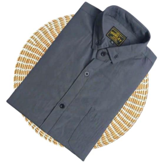 Gambar KEMEJA PRIA POLOS HEM PRIA DISTRO BAJU PRIA LENGAN PENDEK - Abu-abu, XL dari shifa busana undefined Tokopedia