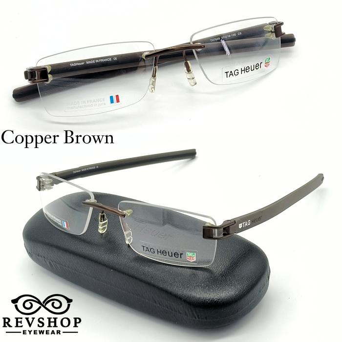 Frame Kacamata Rimleas Tag Heuer Copper Brown, Frame saja