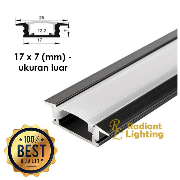 Gambar Kap Housing LED Strip Rigid Alumunium Profile Rumah Lampu - 1 meter - YW-Tebal-Hitam dari Radiant Lighting undefined Tokopedia