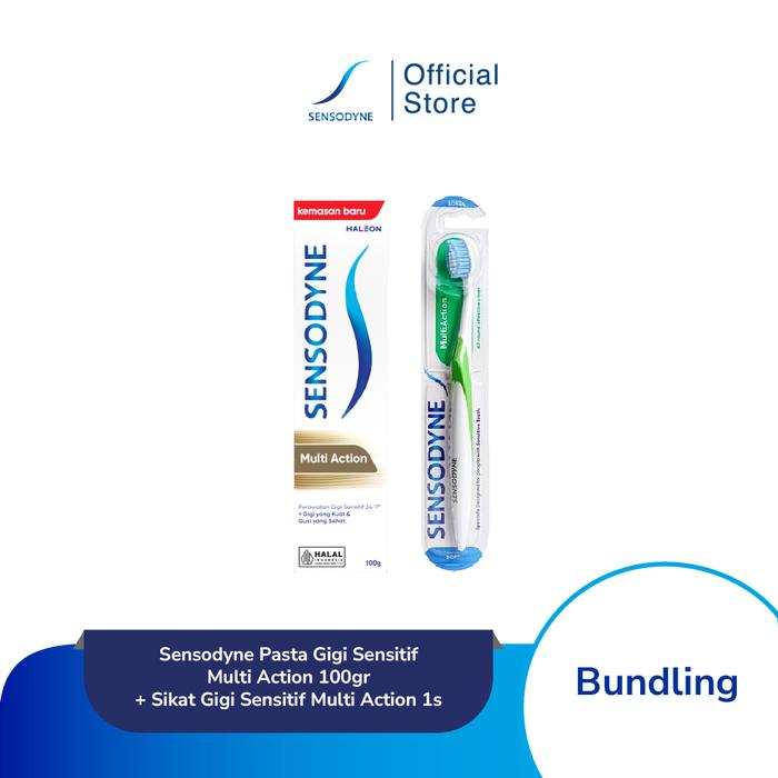 Gambar Sensodyne Pasta Gigi Sensitif Multi Action 100gr + Sikat Gigi Sensitif Multi Action 1s dari Sensodyne Indonesia undefined Tokopedia