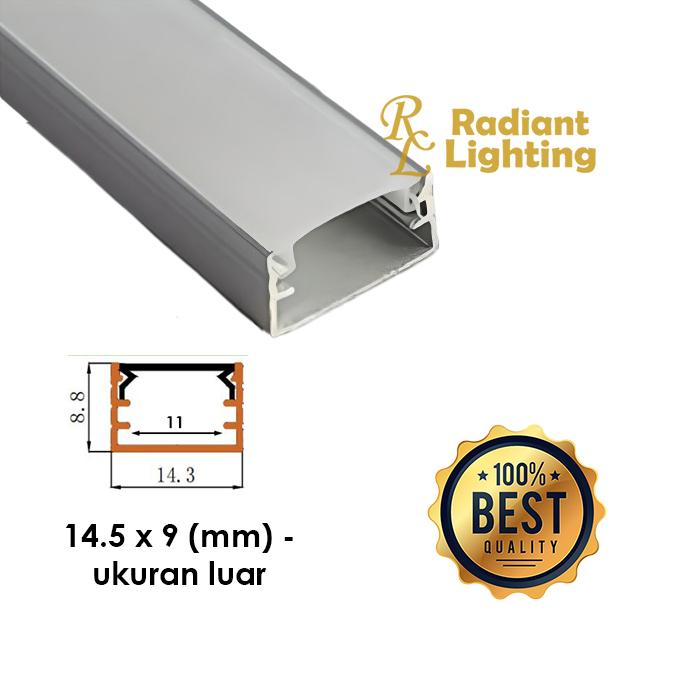 Gambar Kap Housing LED Strip Rigid Alumunium Profile Rumah Lampu - 1 meter - U-Tipis-Putih dari Radiant Lighting undefined Tokopedia