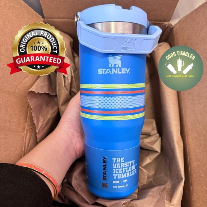 Gambar Tumbler Original Stanley Iceflow 30oz Limited Edition Collection Mesh Stripe Ori Usa - Azure Mesh dari Goodtumbler undefined Tokopedia