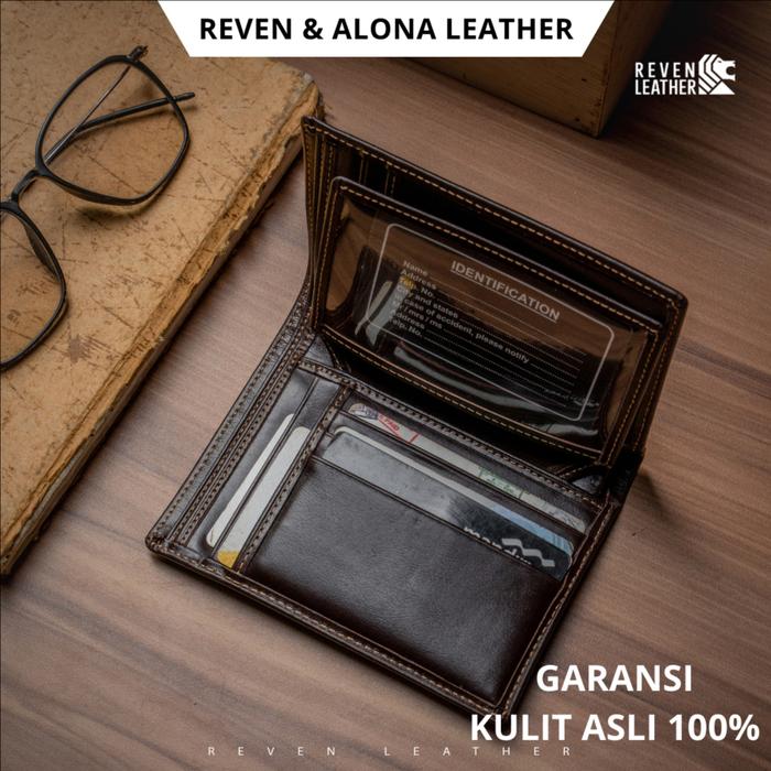Gambar Dompet Pria Kulit Asli Ranger Slim Wallet Saku Tipis Original Anti Air - Cokelat dari Reven Leathers undefined Tokopedia