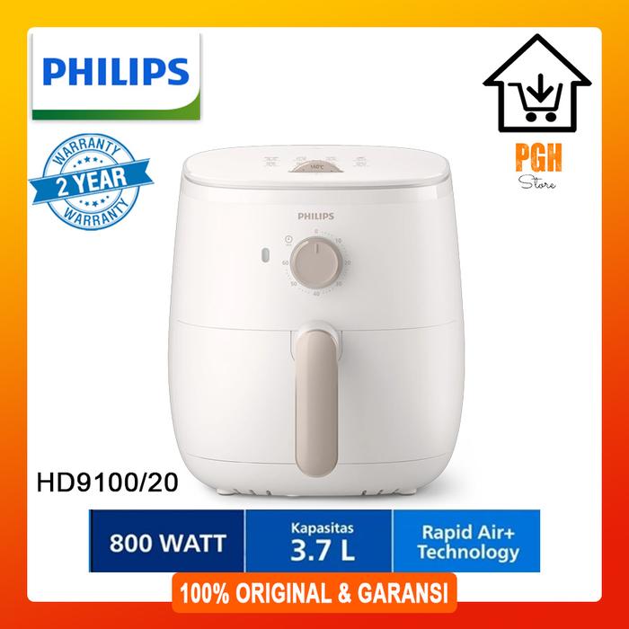 Gambar (HARGA PROMO) Philips Air Fryer Analog Low Watt Multifungsi HD9100 HD 9100 3.7 Liter - Putih dari PGH Store ID undefined 5 Tokopedia