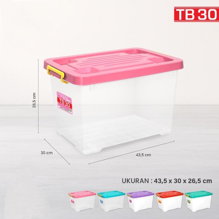 Gambar CONTAINER BOX PLASTIK TABITHA KOTAK PENYIMPANAN BESAR | CONTAINER BOX SERBAGUNA DENGAN RODA - TB 30 dari puspita perabot undefined Tokopedia