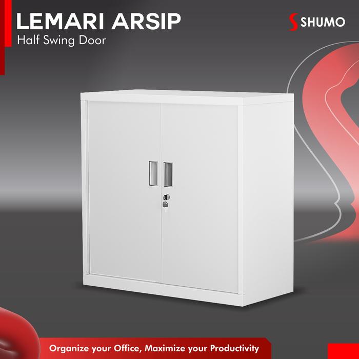 Gambar SHUMO Super White Lemari Arsip Besi Kantor 2 Pintu Swing Plat Pendek | Filling Kabinet File Half - WHITE, DIRAKIT dari Citra furniture undefined Tokopedia