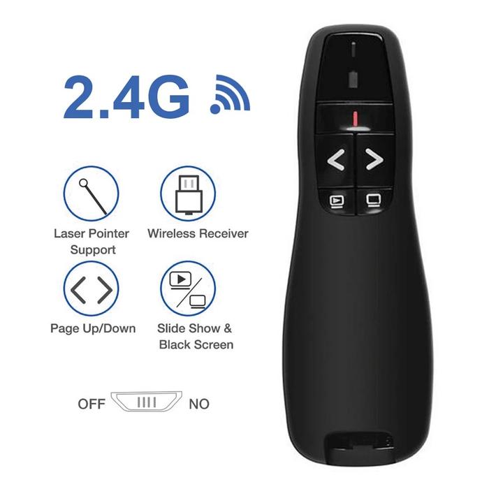 Gambar Handheld Mouse Wireless Presenter with Laser Pointer Taffware RF - Remote Wireless dari Jejak Peralatan undefined Tokopedia