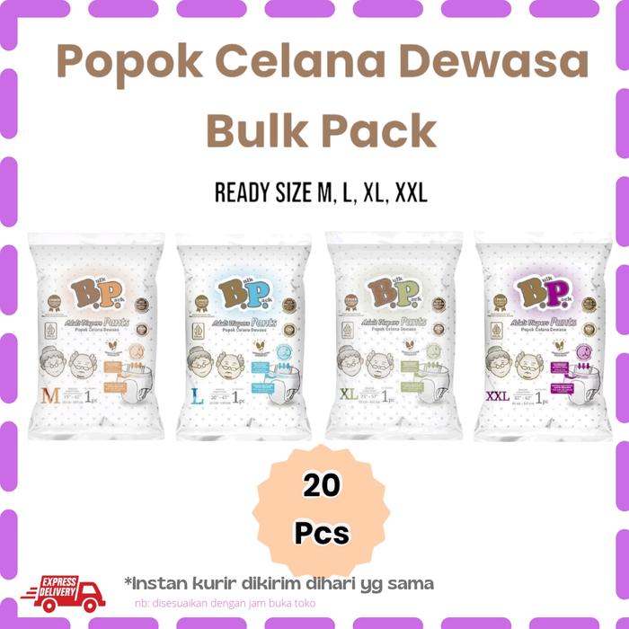 Gambar BP ISI 20pcs Popok Celana Dewasa Sekali Pakai Adult Diapers Murah Ukuran M L XL XXL Model Celana Berbahan Katun Lembut & Halus Sirkulasi Udara Tinggi Serap Tinggi - M dari Shop At Marbel undefined Tokopedia