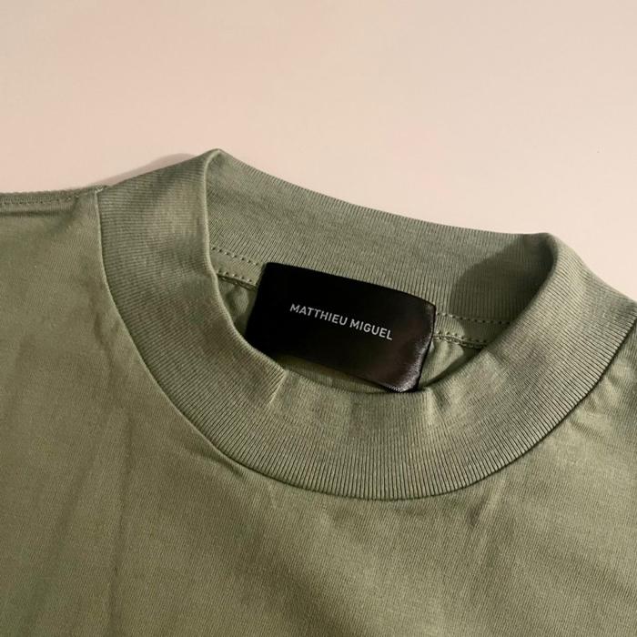Gambar MATTHIEU MIGUEL - HIGH COLLAR BOXY FIT TEE - 220 GSM - Sage, XL BOXY dari matthieu miguel undefined Tokopedia