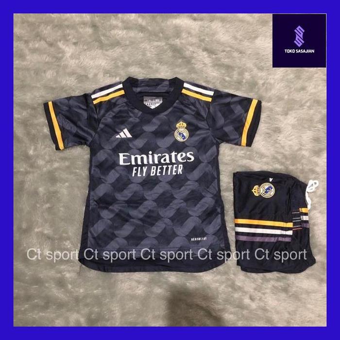 Gambar SAJIAN- JERSEY KIDS ( ANAK -ANAK ) REAL MADRID AWAY 2023-2024 IMPORT GO THAILAND BAJU BOLA ANAK MADRID NAVY BARU 2023 - JERSEY + CELANA, 18 dari Toko Sasajian undefined Tokopedia