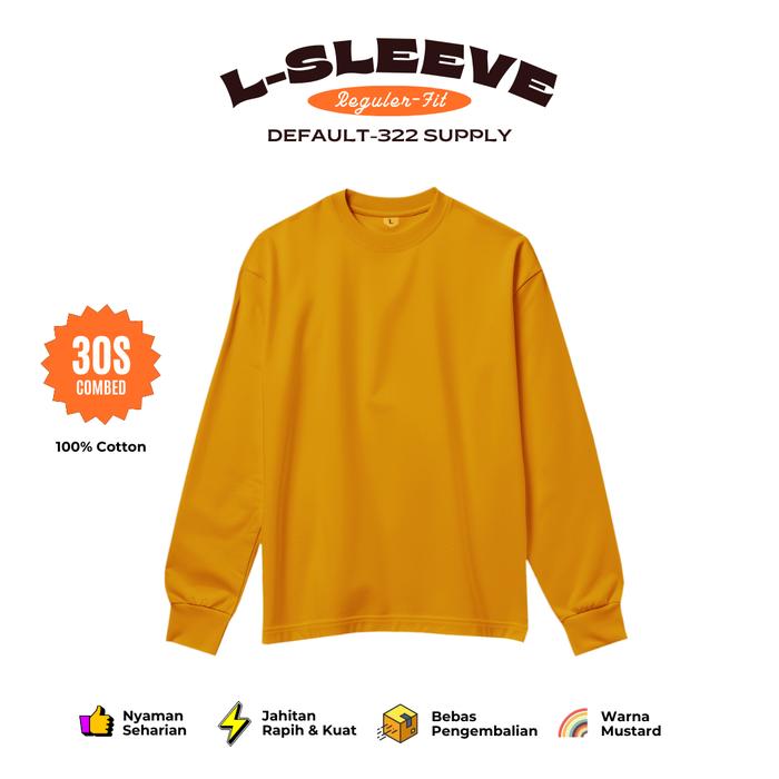 Gambar Baju Kaos Polos Lengan Panjang Pria Wanita Hitam Putih Katun Size S-XL - Mustard, S dari DEFAULT-322 undefined Tokopedia