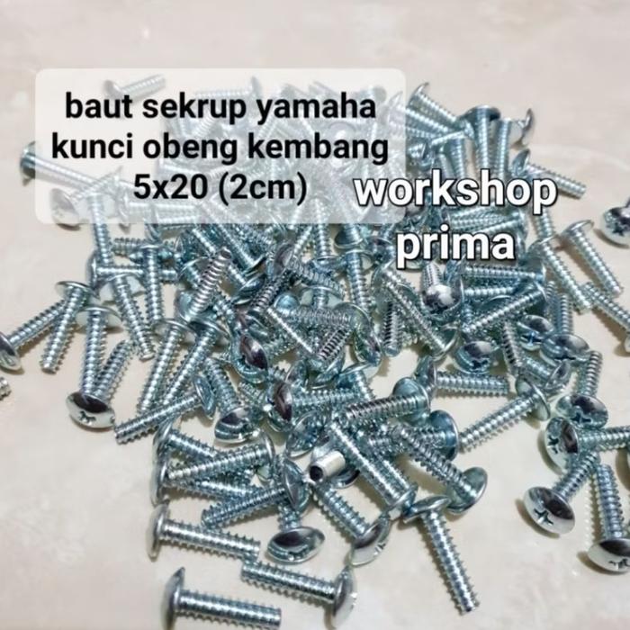 Gambar baut cacing sekrup ulir kasar obeng skrup bodi body motor + mur klip - 3Pc5x20gradeori dari Workshop Prima undefined Tokopedia