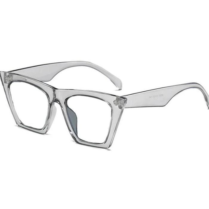 Gambar Finished Myopia Prescription Glasses Anti Blue Light Transparent Glasses Computer Filter Retro Square Optical Spectacles Frame - grey clear, -500 dari Trypical id undefined Tokopedia
