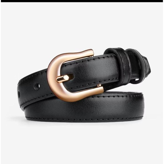 Gambar Gesper Ikat pinggang Belt wanita Vintage Bahan PU kulit tebal - Hitam dari NHM Online Kota Bekasi Tokopedia