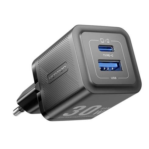 Gambar VENTION Charger USB Type C USB A GaN PD 30 Watt Dual Port (A+C) Android iPhone Fast Charging Adaptor - Black dari Bima Accessories undefined Tokopedia