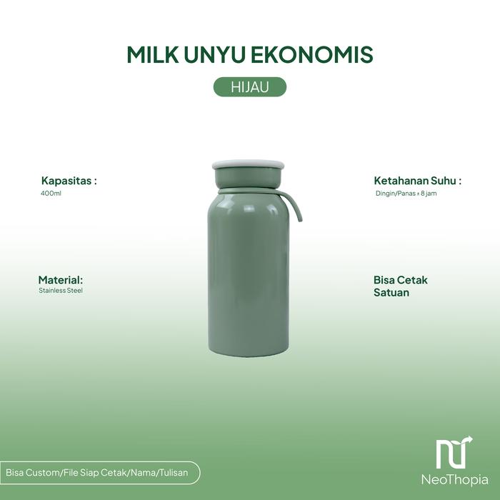 Gambar Custom Tumbler Botol Minum Milk Unyu Ekonomis 400ml Cetak Fullprint Uv Print Souevnir Promosi - Hijau Matcha, 9x15 dari Neothopia undefined Tokopedia