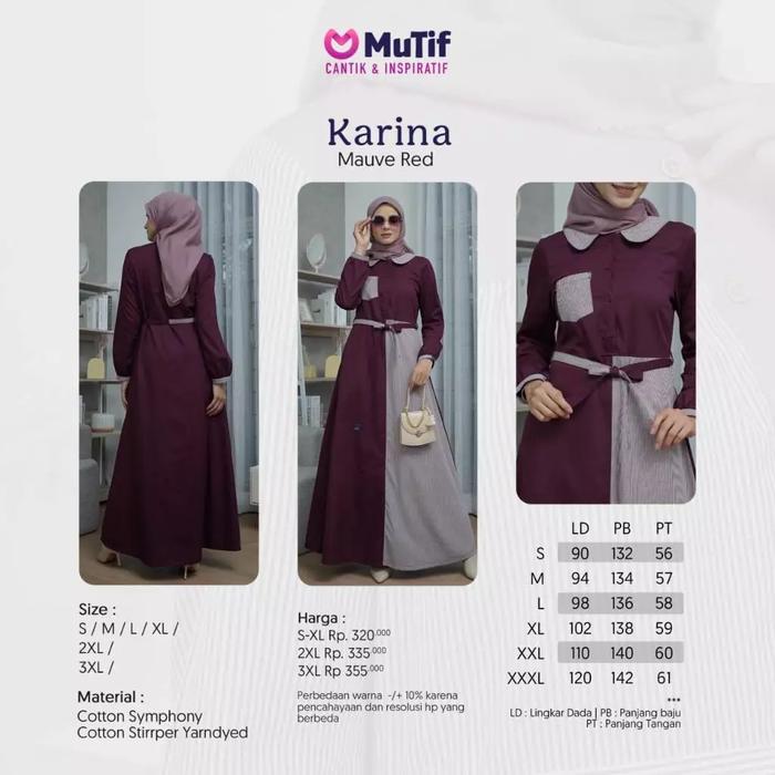 Gambar Mutif Baju Gamis Dewasa Terbaru Karina Dress Stripper Navy - Mauve Red Fashion Muslim Wanita - Stripper Red, S dari MutifJababeka undefined Tokopedia