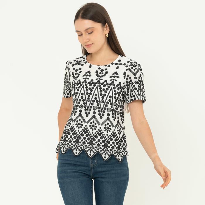 Gambar *Ready Stok* N2 - Atasan Katun Kombi Kaos 28480 - Putih, M dari Sisters Fashion Group undefined Tokopedia