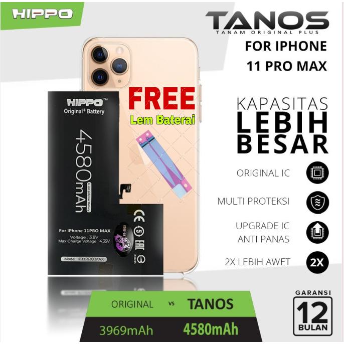 Gambar Hippo Baterai iPhone 11 PROMAX Battery Hippo Tanos iPhone 11 PRO MAX Double Power - Bat dari Hippo Center undefined Tokopedia