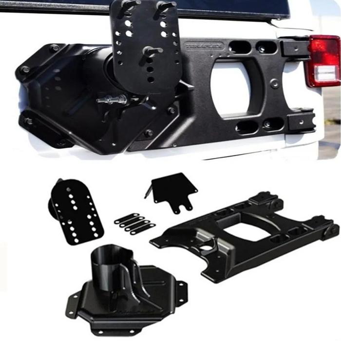 Gambar Ins Spare Tire Rear Bumper Teraflex HD Hinged Carrier Adjustable Mounting Kit for Jeep Wrangler JK 2007-2017 dari Yaqub Prestige undefined Tokopedia
