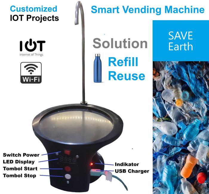 Gambar Smart Vending Machine - Custom IOT Project Mesin Pintar Isi ulang Air/ Minuman Mandiri Online dari Mirorim.Indonesia undefined Tokopedia