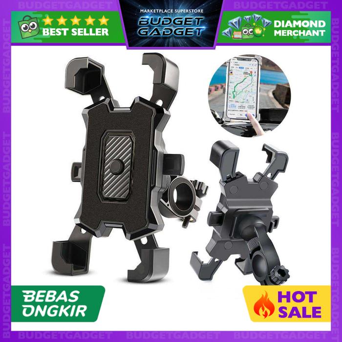 Gambar Dudukan Smartphone Holder Sepeda Bicycle Motor Bracket Shockproof dari BudgetGadget undefined Tokopedia