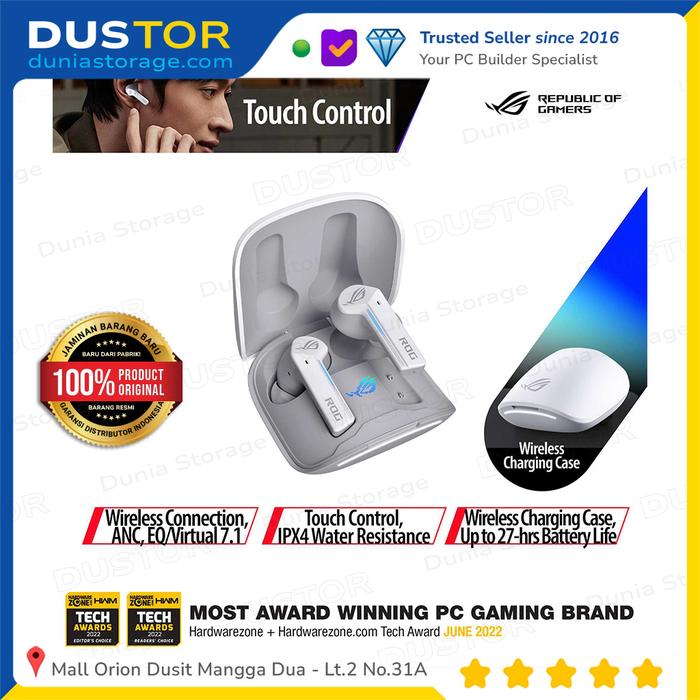 Gambar ASUS ROG Cetra True Wireless Gaming Headphones - White dari Dunia Storage Komputer undefined Tokopedia