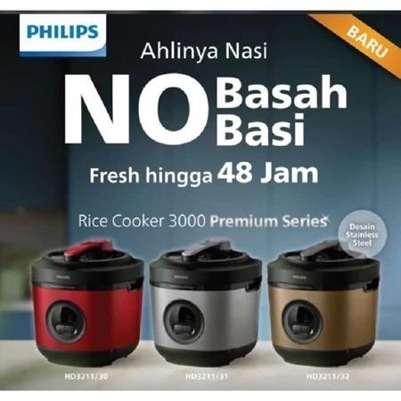 Jual Philips HD3211 Rice Cooker Stainless Steel Liter HD 3211