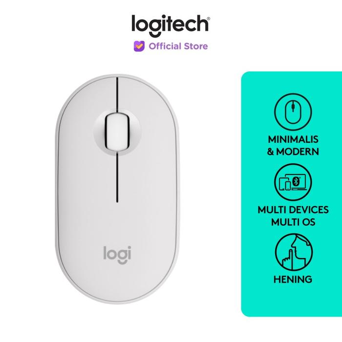 Gambar Mouse Bluetooth Tanpa Dongle Logitech Pebble Mouse 2 M350S 24 Month Battery Life - Putih dari PlanetAksesories undefined Tokopedia