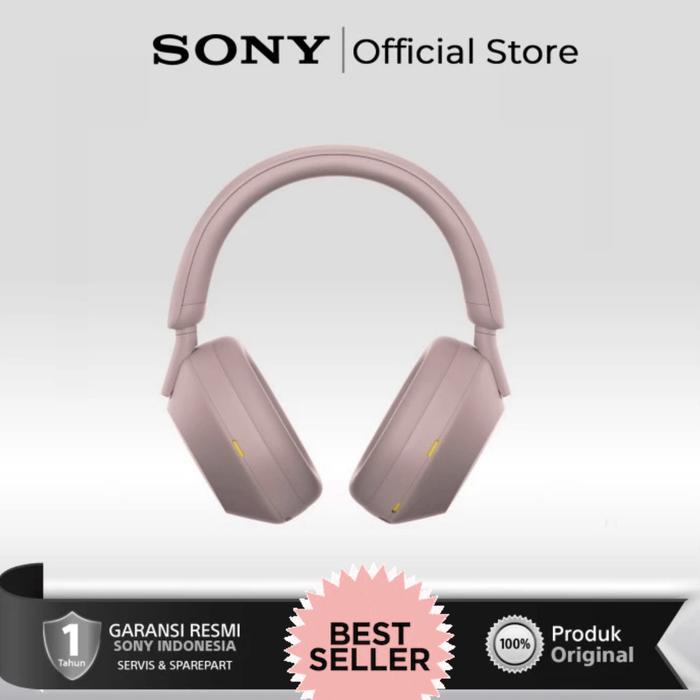 Gambar SONY WH-1000XM5 Noise Cancelling Bluetooth Headphone WH1000XM5 - Smoky Pink, + STAND HEADSET dari Click & Go Tokopedia undefined Tokopedia