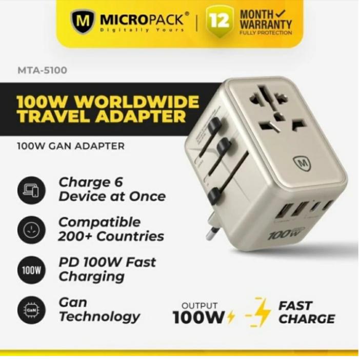 Gambar Micropack 100W Worldwide Universal Travel Adapter Fast Charging MTA-5100 - Titanium dari GORILLA STORE ID undefined Tokopedia