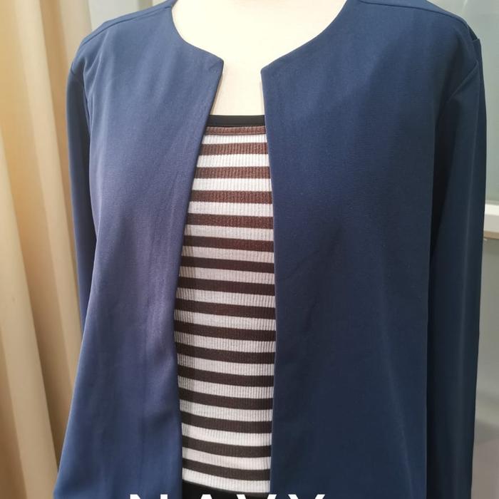 Gambar Blazer Maobli 011 Polos simple all size, XL, XXL - navy, all size dari Maoblisini undefined Tokopedia