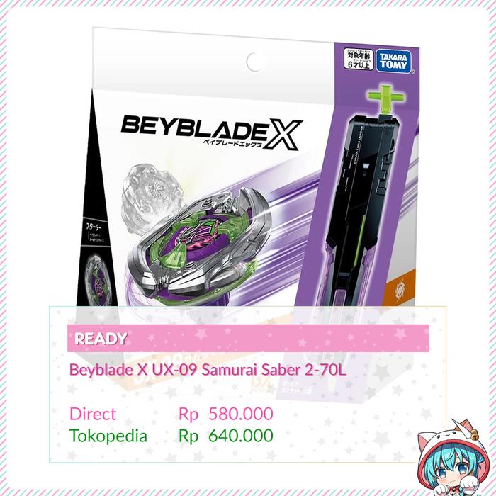 Gambar Beyblade X UX-09 Samurai Saber 2-70L dari Lichtschein Hobby undefined Tokopedia