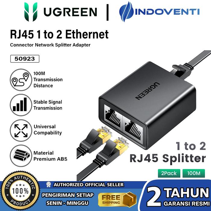 Promo UGREEN Ethernet Adapter Splitter LAN RJ45 1 to 2 1000Mbps With ...