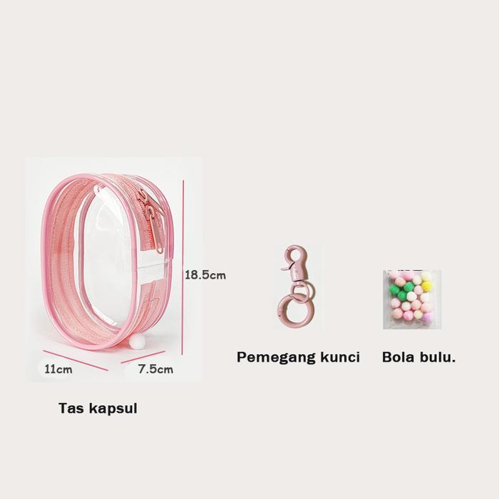 Gambar 18cm Tas Penyimpanan Transparan PVC Pop Mart Tas labubu Transparent Storage Display Bag Boneka Kapas - Pink dari Loztoys undefined Tokopedia