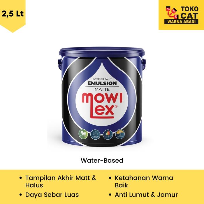 Gambar CAT TEMBOK MOWILEX 2.5 LITER WARNA PUTIH E100 dari Toko Cat Warna Abadi undefined Tokopedia