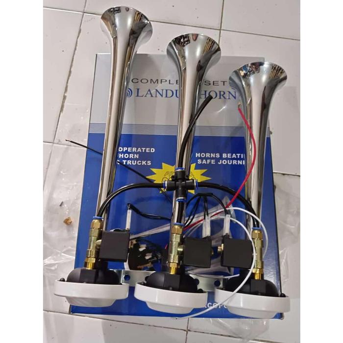 Gambar KLAKSON TELOLET LANDUN 3 CORONG 6 NADA KLAKSON ANGIN 3 TEROMPET TRUK 6 SUARA ST1012 - 12 V dari Klakson Mobil Part undefined Tokopedia