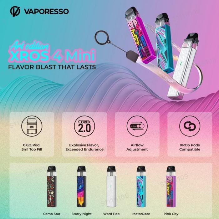 Jual Vaporesso XROS 4 Mini Art Edition 1000mAh Pod Kit 100% Authentic / Xros  4 Mini Pod - MOTOR RACE - Kab. Tangerang - Jakartavapers