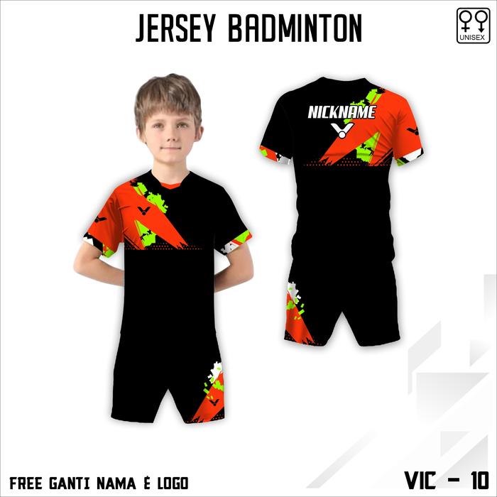 Gambar Setelan Jersey kaos badminton baju olah raga bulu tagkis victor terbaru anak lengan pendek - Hitam, 0 dari Jordan Charolline undefined Tokopedia
