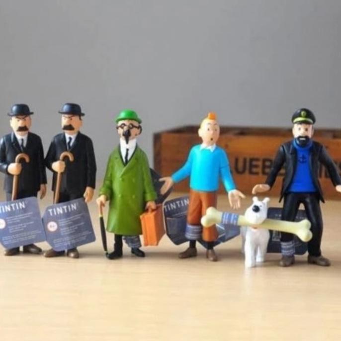 Gambar Action Figure The Adventure of Tintin set of 6pcs - Seri#A dari Eka solihah undefined Tokopedia
