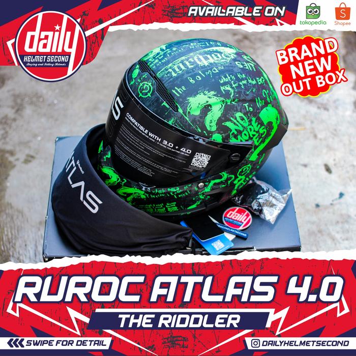 Jual HELM RUROC ATLAS THE RIDDLER BNOB (NOT ARAI SHOEI AGV
