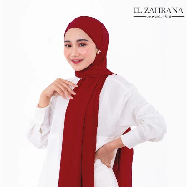 Gambar ELZAHRANA HIJAB Flory Pashmina Ceruty Babydoll - Pasmina Polos 2M Bold - Merah dari El Zahrana undefined Tokopedia