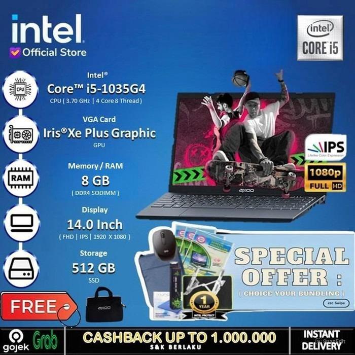 Gambar Laptop Axioo Mybook Hype 5 - Core I5 1035G4 8GB 512GB 14" FHD IPS DOS - Non Bundle, DOS / KOSONGAN  dari INTEL STORE ID undefined Tokopedia